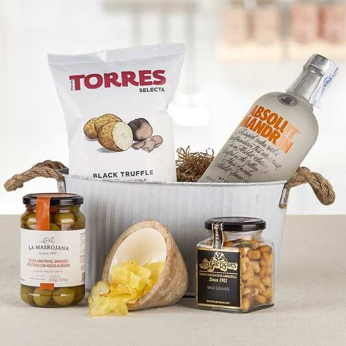 Vodka And Appetizers-Anniversary Gifts For Friends