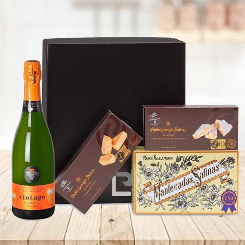 Holiday Cheer Gift Box-Sparkling Wine And Sweet Treat Gift Box For Christmas