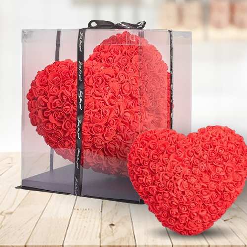 Love Forever-Send HeartShaped Roses Arrangement For Girlfriend