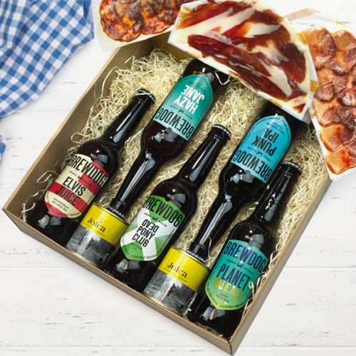 Beer And Iberian Ham-Send Beer To A Friend