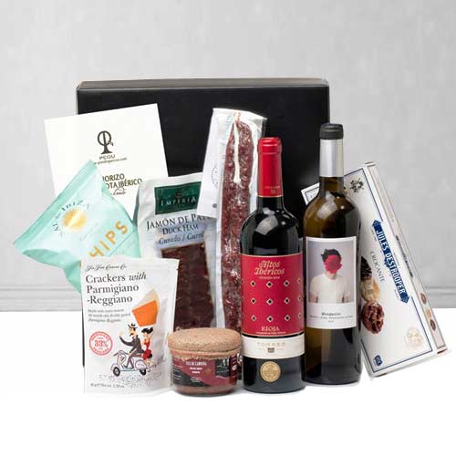 Wines With Iberian And Snacks Pack-Birthday Gift For Hubby